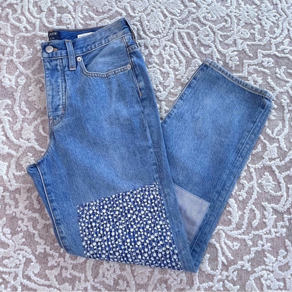 NWOT J. Crew Premium Edition Slim Boyfriend Patchwork Jean - Picture 4 of 16